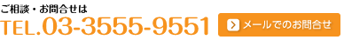 電話でのご相談・お問合せは　03-3555-9551  メールでのご相談・お問合せはこちらから    